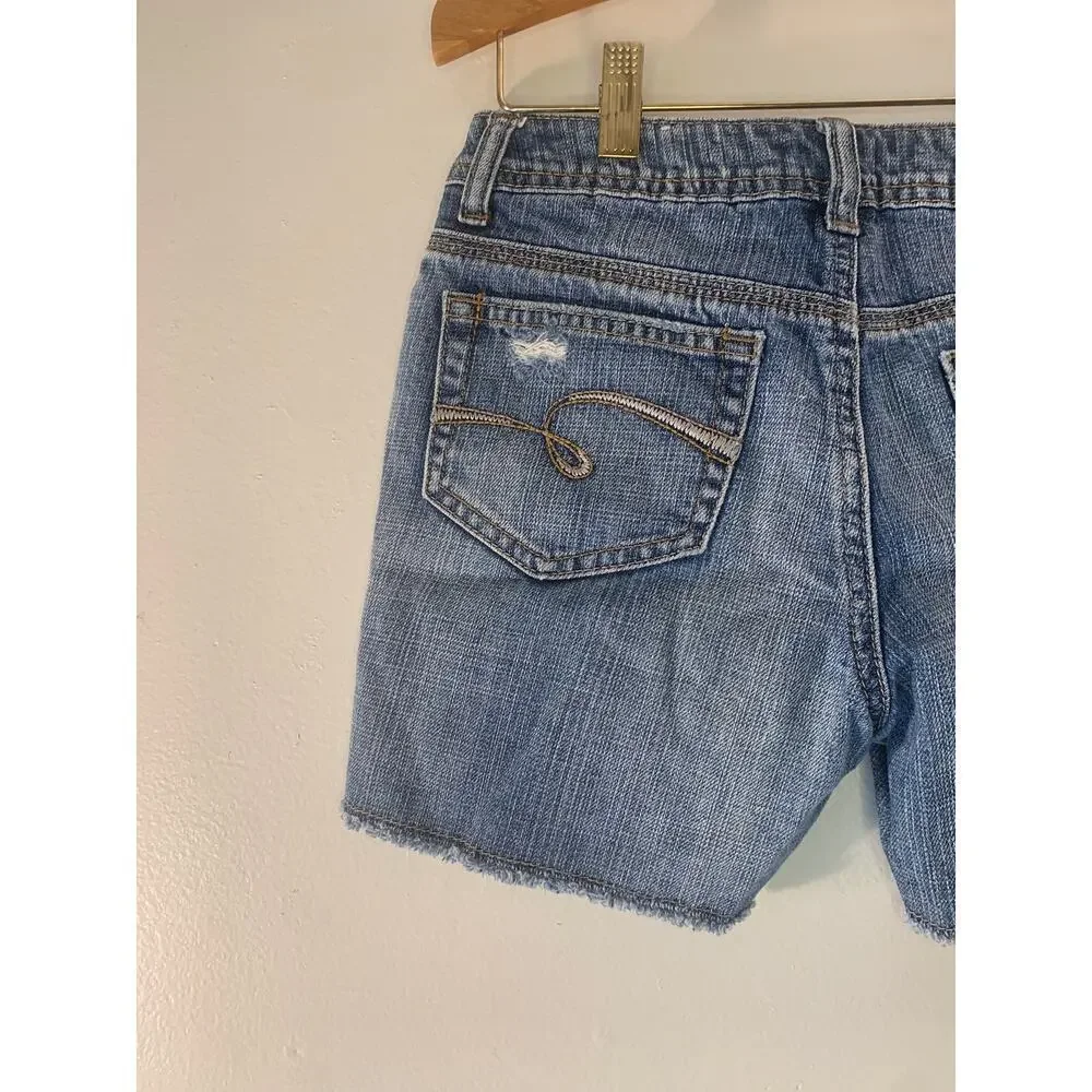 JUSTICE Girl’s Simply Low Distressed Cut Off Jean Shorts / Size: 12R